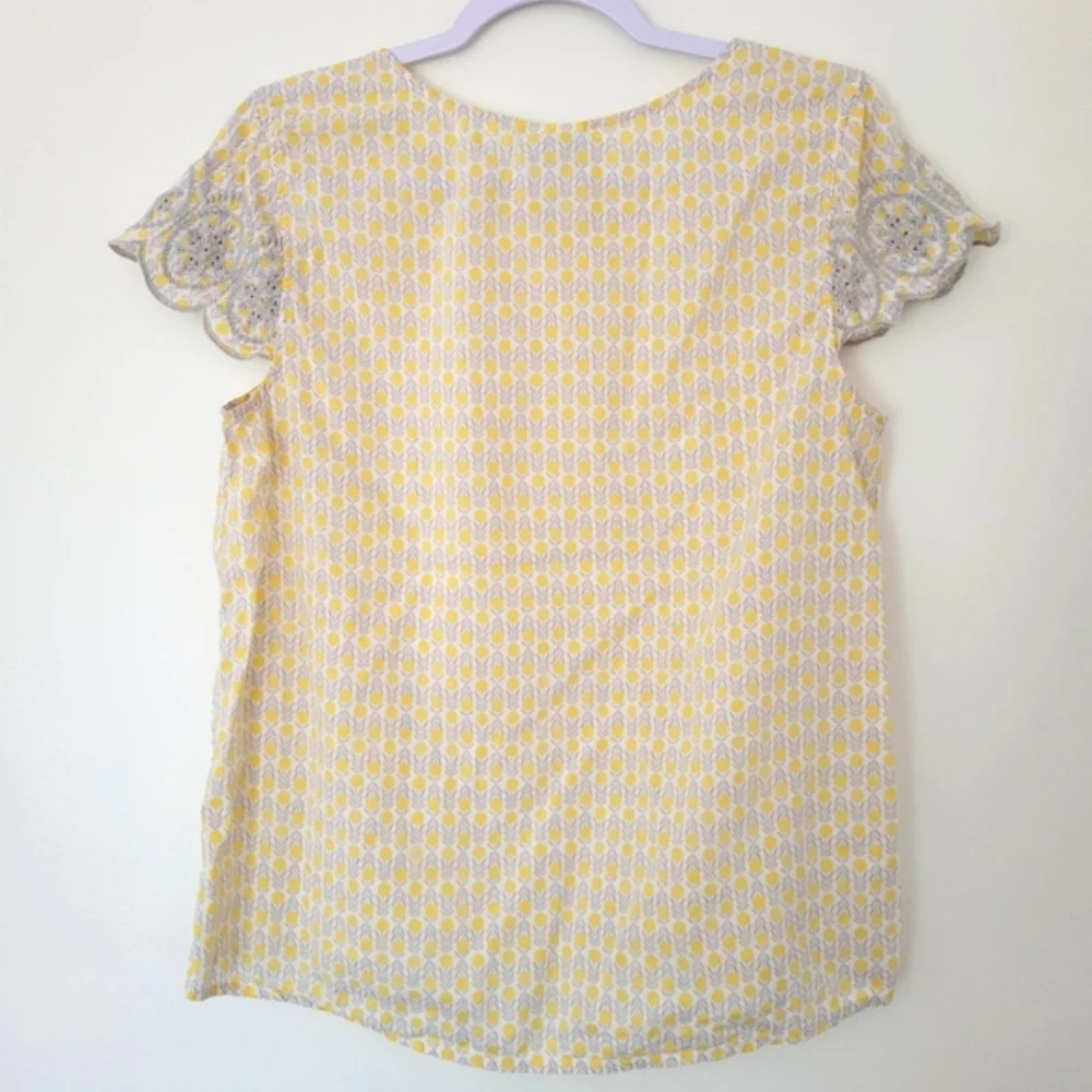 Sleep Sense Cotton Modal Blend Dots Yellow PJs Top S‎